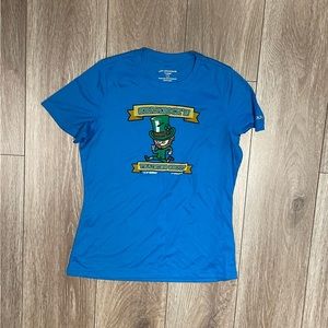 NWT Brooks Blue Shamrock'n Training Group Women's Short Sleeve Active Top Sz M